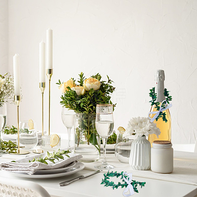 Plastic Leaf Napkin Rings AJEW-WH0528-94-1