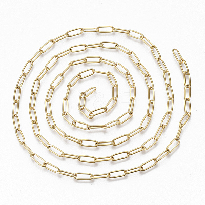 PVD Vacuum Plating 304 Stainless Steel Paperclip Chains CHS-S006-JN957-2-1