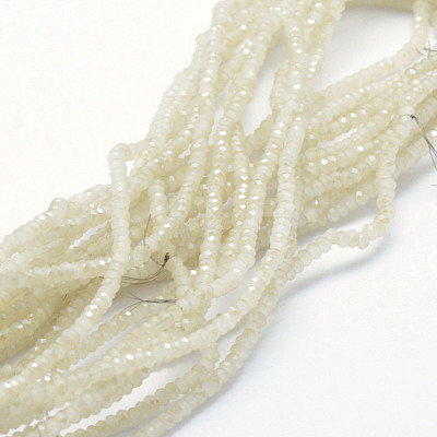 Electroplate Glass Beads Strands X-EGLA-J144-HR-C02-1