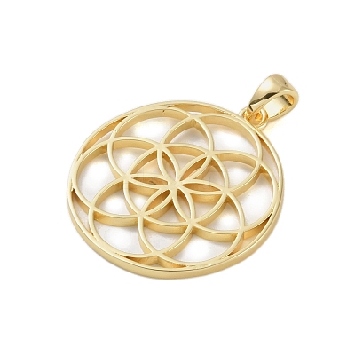 Rack Plating Brass Pendants KK-A224-02C-G-1