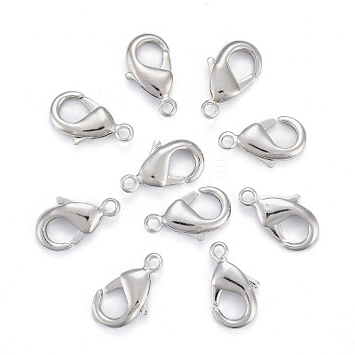 Platinum Brass Lobster Claw Clasps X-KK-903-N-NF-1