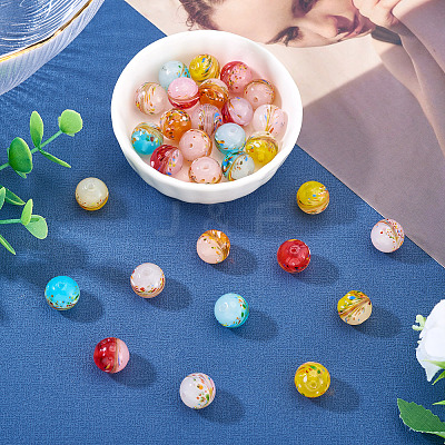 30Pcs 5 Colors Handmade Lampwork Beads LAMP-TA0001-51-1