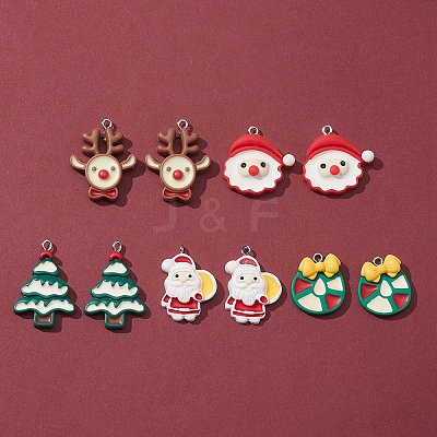 10Pcs 5 Styles Opaque Resin Pendants RESI-FS0001-29-1