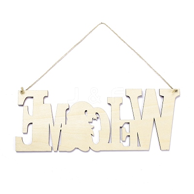 Density Board Wooden Wall Ornament Doorplate Pendants HJEW-C004-18-1