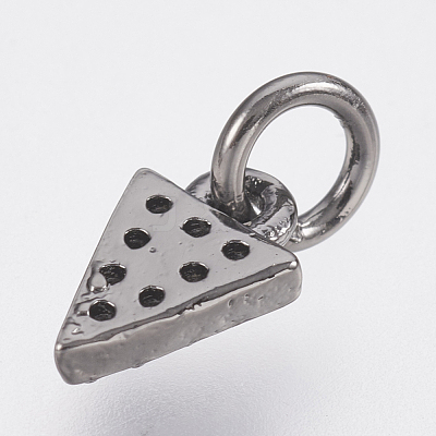 Brass Micro Pave Cubic Zirconia Charms ZIRC-F083-025B-RS-1