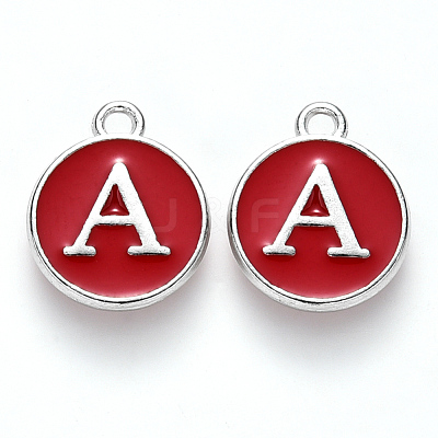 Platinum Plated Alloy Enamel Charms X-ENAM-S118-03A-P-1