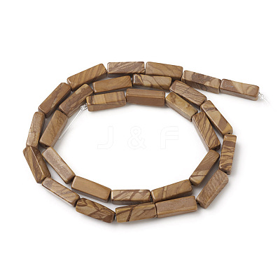 Natural Wood Lace Stone Wooden Jasper Beads Strands G-G837-09-1