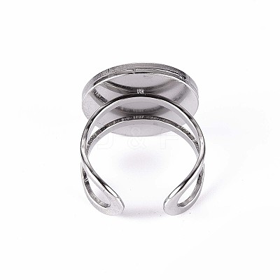 Tarnish Resistant 201 Stainless Steel Cuff Ring Findings STAS-S080-040D-P-1