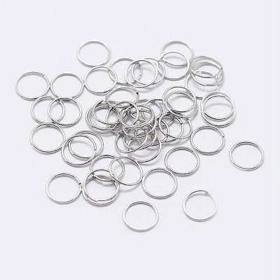 Rhodium Plated 925 Sterling Silver Saw Cut Open Jump Rings STER-F036-02P-0.5x3mm-1