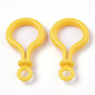 Opaque Solid Color Bulb Shaped Plastic Push Gate Snap Keychain Clasp Findings LS-KY-T021-01K-1