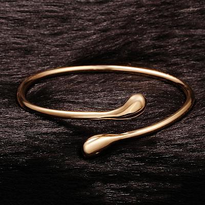 Real 18K Gold Plated Brass teardrop BJEW-BB07402-1