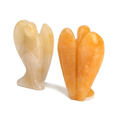 Natural Topaz Jade Carved Angel Figurines G-O200-03J-10-1