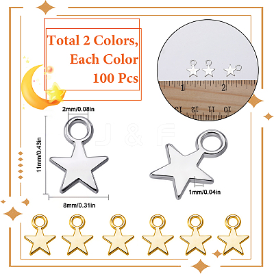 200Pcs 2 Colors Alloy Charms FIND-SC0023-74-1