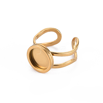 201 Stainless Steel Cuff Ring Findings STAS-S080-040A-G-1