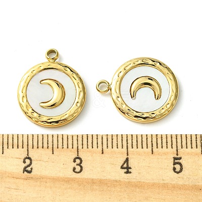 Ion Plating(IP) 304 Stainless Steel Pave Shell Pendants FIND-Z028-12G-1