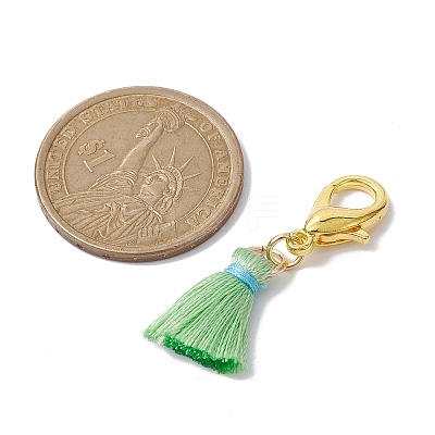 Nylon Thread Tassel Pendant Decorations HJEW-JM01431-1