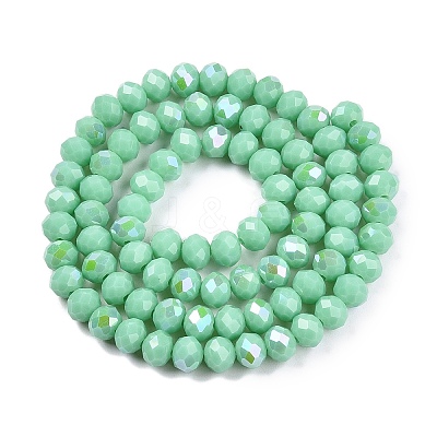 Electroplate Opaque Solid Color Glass Beads Strands LS-EGLA-A044-P6mm-L14-1