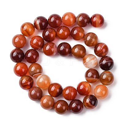 Natural Banded Agate Beads Strands G-H343-D03-12mm-1