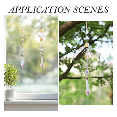 3Pcs Alloy Planet Moon Hanging Ornaments HJEW-TA00367-1