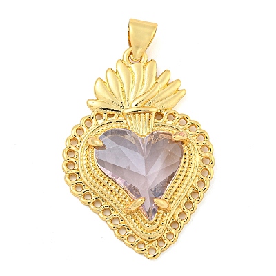 Rack Plating Brass Pendants ZIRC-L100-163G-04-1