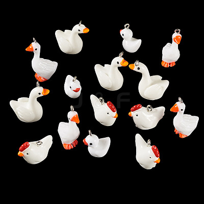 16Pcs 4 Styles Opaque Resin Pendants RESI-TADJ0001-25-1