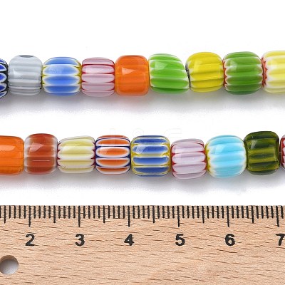 Handmade Millefiori Glass Chevron Beads LAMP-Z019-02A-1