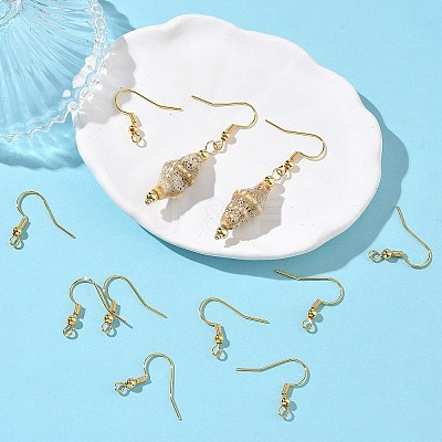 SHEGRACE Brass French Hooks with Coil and Ball XGR0001G-01G-1