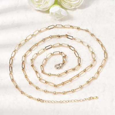 Brass Mixed Link Chain Necklaces NJEW-L013-16G-1