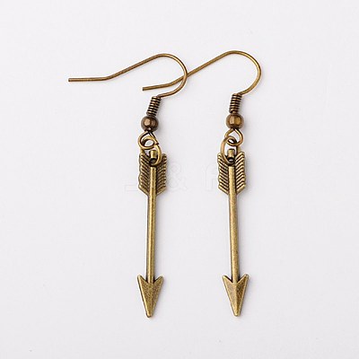 Tibetan Style Alloy Arrow Earrings EJEW-JE01117-1