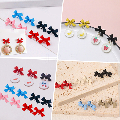 48Pcs 8 Colors Alloy Stud Earring Findings EJEW-SP0001-22-1