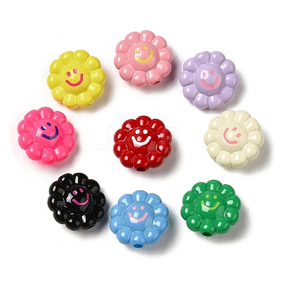 Baking Paint Opaque Acrylic European Beads MACR-D025-07-1