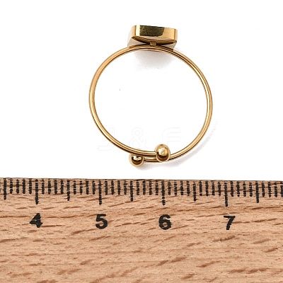 Retangle 304 Stainless Steel Open Cuff Bangle Makings with Bezel Tray SA-CBABF3F-04G-01-1
