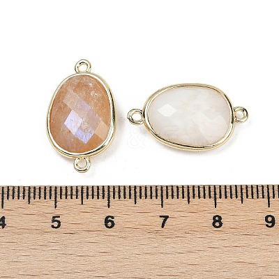 Natural Moonstone Faceted Connector Charms G-K347-11G-03-1