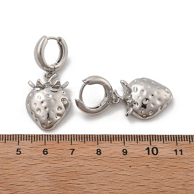 Brass Hoop Earrings Lead Free & Cadmium Free EJEW-R016-08P-02-1