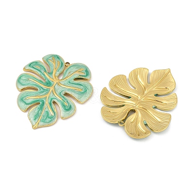 304 Stainless Steel Enamel Pendants STAS-L290-001B-G-1