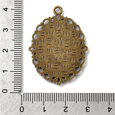 Zinc Alloy Pendant Settings for Cabochon & Rhinestone PALLOY-A15257-AB-FF-1