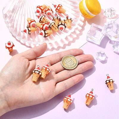 20Pcs 2 Styles Resin Pendants RESI-CJC0031-006P-1