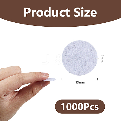 1000Pcs Flat Round Felt Fabric DIY-DC0003-89B-1