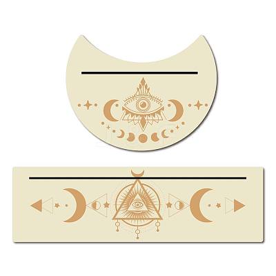 2Pcs 2 Style Natural Wood Card Stand for Tarot DJEW-GF0001-33I-1