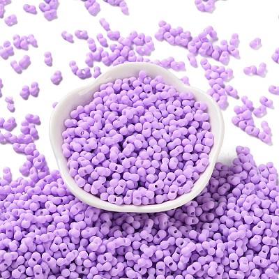 Rubberized Style Glass Seed Beads SEED-Z003-01F-1