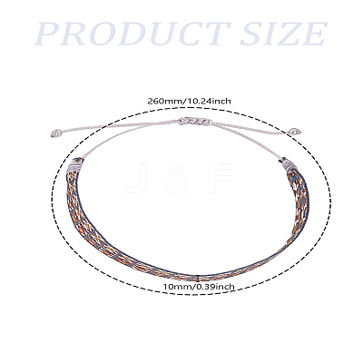 1Pc Bohemia Polyester Braided Flat Cord Bracelet BJEW-LP0004-23-1