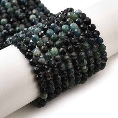 Natural Blue Tourmaline Beads Strands G-G259-D10-4mm-1