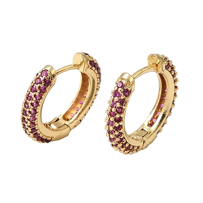 Brass Micro Pave Cubic Zirconia Hoop Earrings KK-CBA8324-24G-02-1