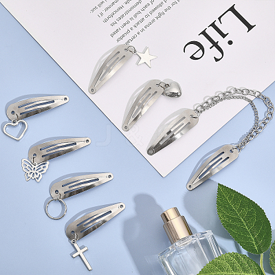 24Pcs 7 Style Iron Snap Hair Clips BJEW-GL0001-09-1