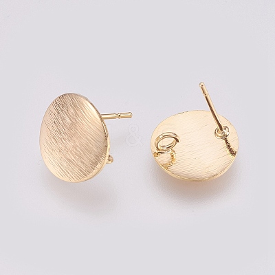 Brass Ear Stud Findings X-KK-S336-15G-1
