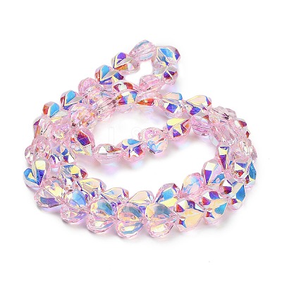 Electroplate Transparent Glass Beads Strands EGLA-B012-AB09-1