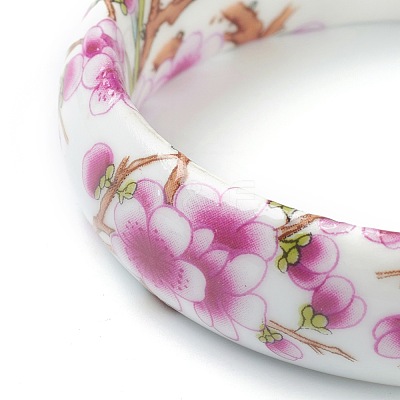 Fashion Women's Printed Porcelain Bangles BJEW-J184-01-1
