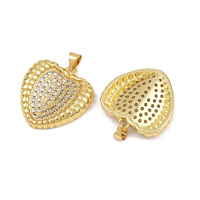 Brass Micro Pave Cubic Zirconia Pendants KK-C132-03F-G-1