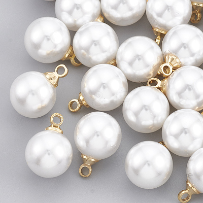 ABS Plastic Imitation Pearl Charms X-KK-T035-61-1