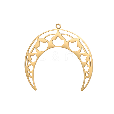 Hollow 304 Stainless Steel Pendants STAS-OY012-20G-1